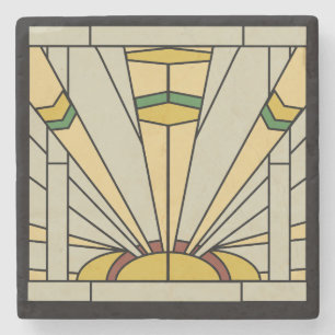 Art Deco Sunshine Stone Coaster