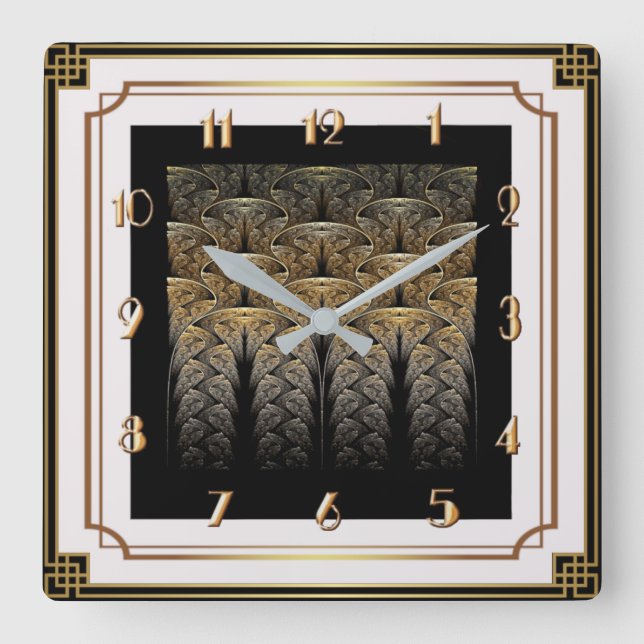 Art Deco super Square Wall Clock (Front)