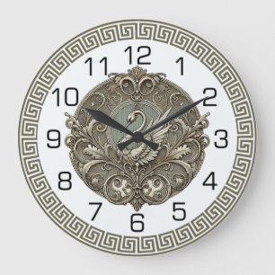 Art Deco Swan Large Clock