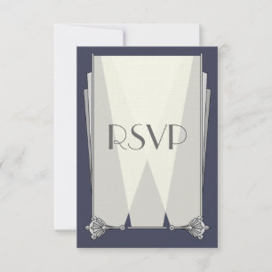 Art déco Swanky en bleu carte RSVP