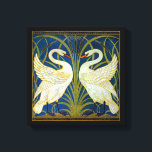Art Deco Swans Canvas Print<br><div class="desc">Pair of art deco swans in the reeds and water.</div>