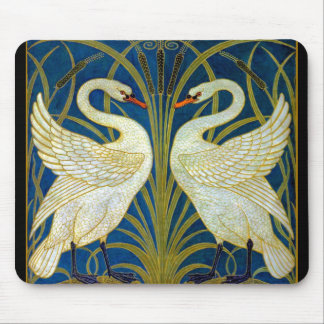 Art Deco Swans Mouse Pad