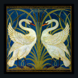 Art Deco Swans Poster<br><div class="desc">Pair of art deco swans in the reeds and water.</div>