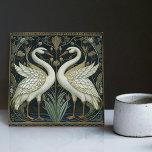 Art Deco Swans Wall Decor Art Nouveau Swan Ceramic Tile<br><div class="desc">Welcome to CreaTile! Here you will find handmade tile designs that I have personally crafted and vintage ceramic and porcelain clay tiles, whether stained or natural. I love to design tile and ceramic products, hoping to give you a way to transform your home into something you enjoy visiting again and...</div>