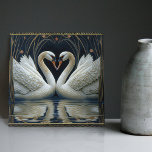 Art Deco Swans Wall Decor Art Nouveau Swan Tile<br><div class="desc">Welcome to CreaTile! Here you will find handmade tile designs that I have personally crafted and vintage ceramic and porcelain clay tiles, whether stained or natural. I love to design tile and ceramic products, hoping to give you a way to transform your home into something you enjoy visiting again and...</div>