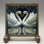 Art Deco Swans Wall Decor Art Nouveau Swan Tile<br><div class="desc">Welcome to CreaTile! Here you will find handmade tile designs that I have personally crafted and vintage ceramic and porcelain clay tiles, whether stained or natural. I love to design tile and ceramic products, hoping to give you a way to transform your home into something you enjoy visiting again and...</div>