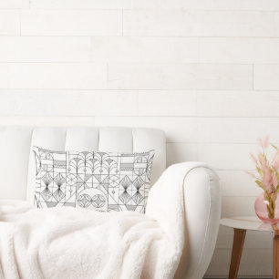 Art Deco Symmetry Lines Throw Pillow