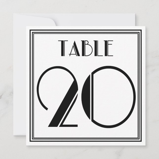 Art Deco Table Number 20 (Front)