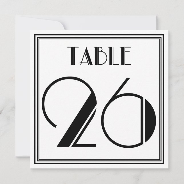 Art Deco Table Number 26 (Front)