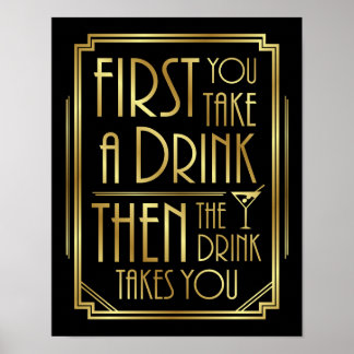 Art Deco TAKE A DRINK Sign Print