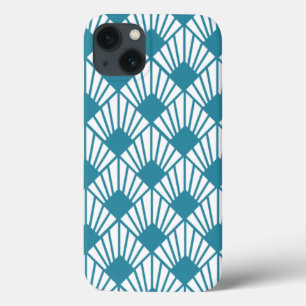 Art Deco Teal Fans  iPhone 13 Case