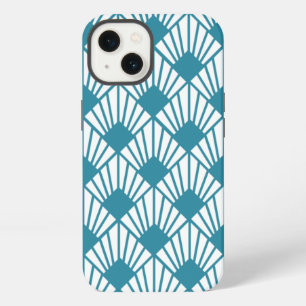 Art Deco Teal Fans  iPhone 13 Case