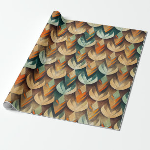 Art Deco Teal & Gold Geometric Pattern (10) Wrapping Paper