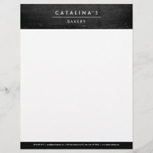 Art Deco Text on Black Wood Letterhead