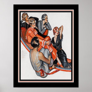 Art Deco "The little dark blonde said..." ca. 1929 Poster