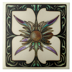 Art Deco Thistle Wall Decor Art Nouveau Tile