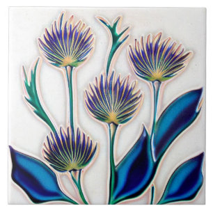 Art Deco Thistle Wall Decor Art Nouveau Tile