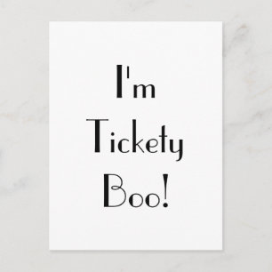 Art Deco Tickety Boo Typography Postcard