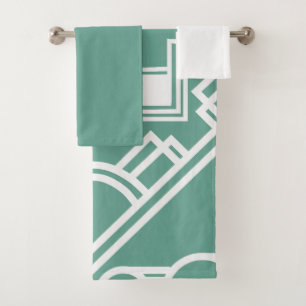 Art Deco Tile Bath Towel Set