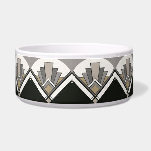 Art Deco Tile Dog Bowl