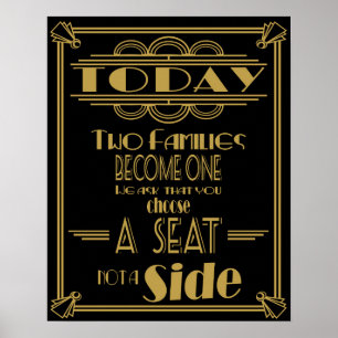Art Deco "Today two families become one poster