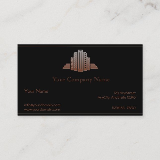 Art Deco Tower Business Card (Front)