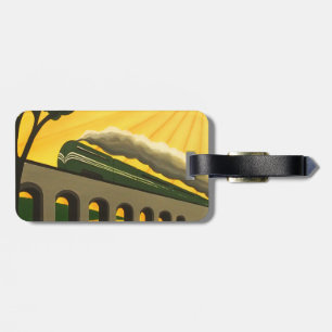 Art Deco train Luggage tag