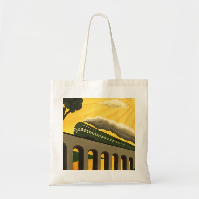 Art Deco Train unique Tote bag (Front)