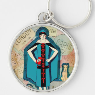 Art Deco Travel Lover Key Ring/ Key Chain