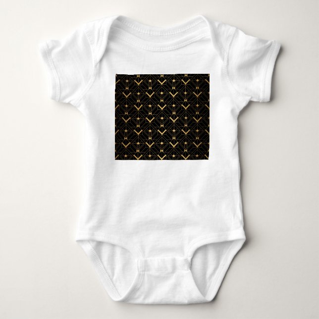 Art Deco Triangle: Luxury Pattern. Baby Bodysuit (Front)
