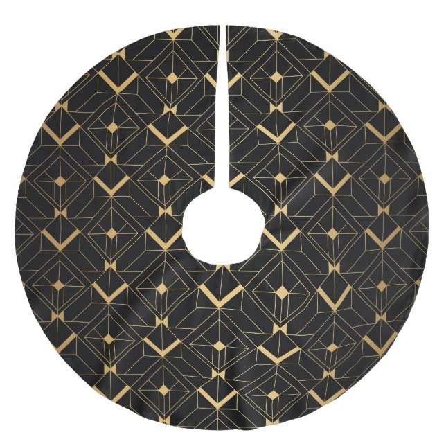 Art Deco Triangle: Luxury Pattern. Brushed Polyester Tree Skirt (Front)