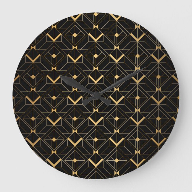 Art Deco Triangle: Luxury Pattern. Large Clock (Front)