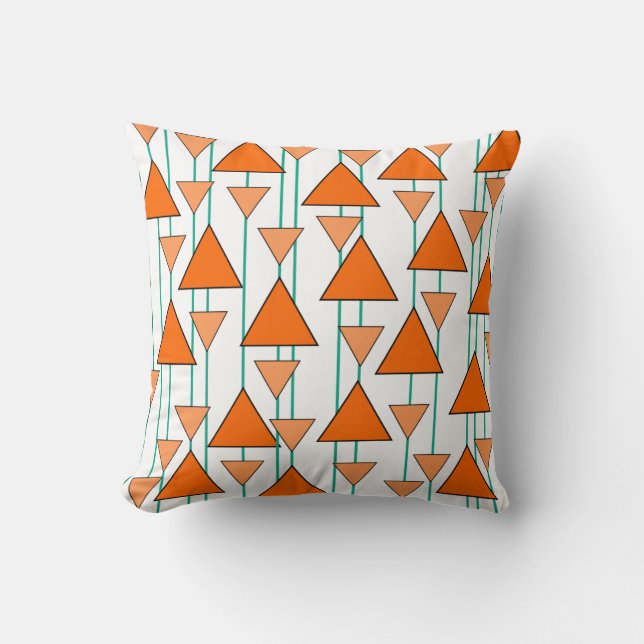 Art Deco Triangles  Throw Pillow (Front)