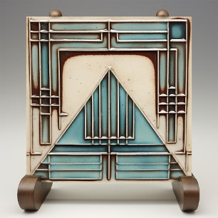 Art Deco Triangular Geometry Tile