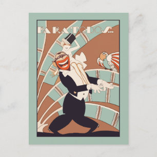 Art Deco tropical or Latin party Invitation Postcard