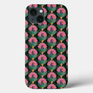 Art Deco Tropical Toucans & Pineapples iPhone 13 Case