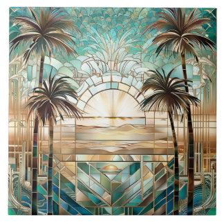 Art Deco Tropics Tile
