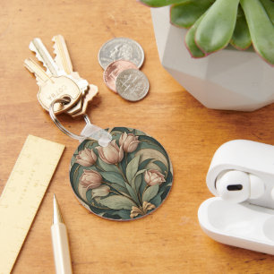 Art Deco Tulips Keychain