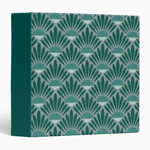 Art Deco Turquoise Pattern Binder