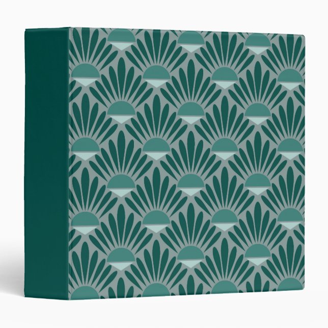 Art Deco Turquoise Pattern Binder (Front/Spine)