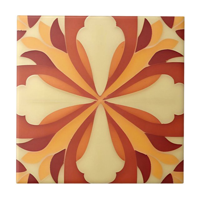 Art Deco Tuscan Floral Tile (Front)
