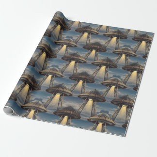 Art Deco UFO Wrapping Paper