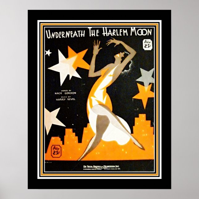 Art Deco "Underneath the Harlem Moon" Poster (Front)