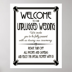 Art Deco unplugged wedding GATSBY print