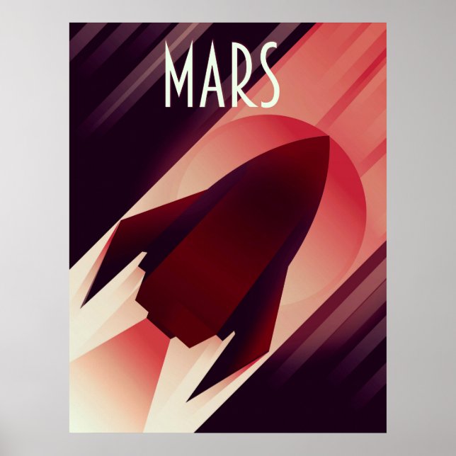 Art déco vaisseau spatial Mars art spatial (Devant)