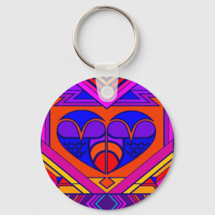 Art Deco Valentine Heart Keychain