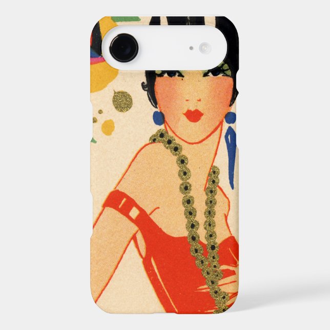 Art Deco Vamp, 1920s Flapper Case-Mate iPhone Case (Back)