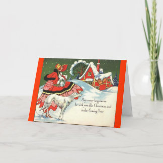 Art Deco Victorian Style Christmas Greeting Holiday Card