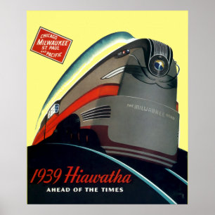 Art Déco vintage 1939 Annonce de train de locomoti