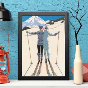 Art Déco vintage, Amants en Neige par George Barbi